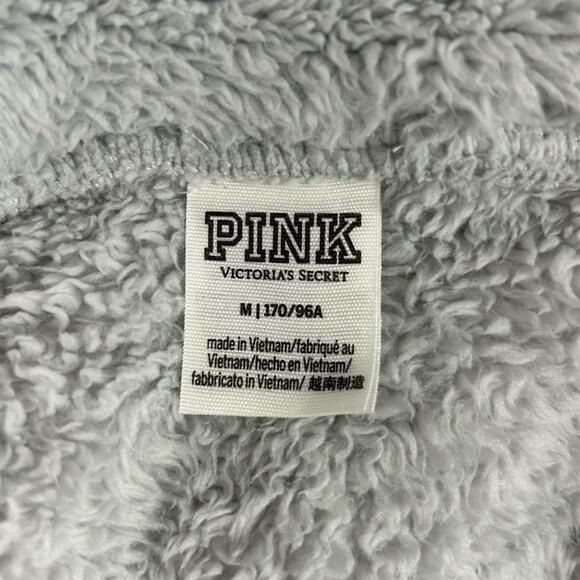 PINK Victoria’s Secret Woman’s Teddy Fleece Zip Up Jacket Size Medium - Picture 10 of 15